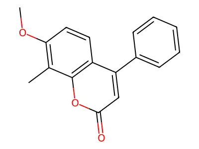 7-methoxy-8-methyl-4-phenyl-2H-chromen-2-one structure