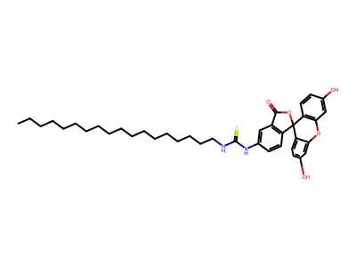 5-(Octadecylthiocarbamoylamino)fluorescein structure
