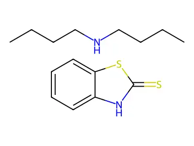 2(3H)-Benzothiazolethione, compd. with N-butyl-1-butanamine (1:1) structure