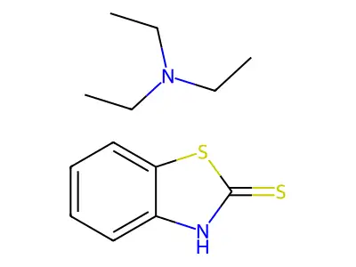 2(3H)-Benzothiazolethione, compd. with N,N-diethylethanamine (1:1) structure