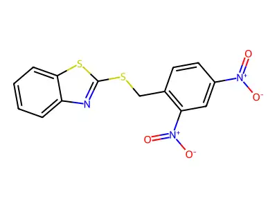 Benzothiazole, 2-[[(2,4-dinitrophenyl)methyl]thio]- structure