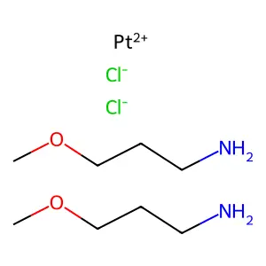 (SP-4-2)-Dichlorobis(3-methoxy-1-propanamine-N)platinum structure