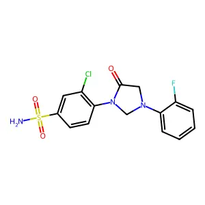 5-Imidizolidinone, 1-(o-chloro-p-sulfamoylphenyl)-3-(o-fluorophenyl)- structure