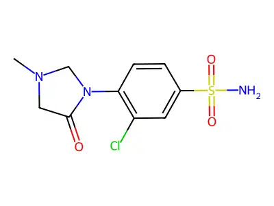 Benzenesulfonamide, 3-chloro-4-(3-methyl-5-oxo-1-imidazolidinyl)- structure