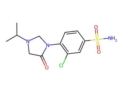 3-Chloro-4-(3-(1-methylethyl)-5-oxo-1-imidazolidinyl)benzenesulfonamide structure