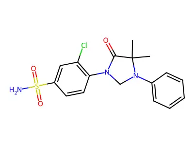 Benzenesulfonamide, 3-chloro-4-(4,4-dimethyl-5-oxo-3-phenyl-1-imidazolidinyl)- structure