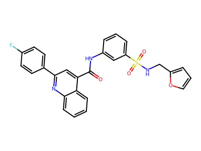 2-(4-Fluorophenyl)-N-(3-{[(furan-2-yl)methyl]sulfamoyl}phenyl)quinoline-4-carboxamide structure