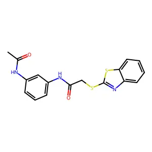 N-(3-Acetamidophenyl)-2-[(1,3-benzothiazol-2-yl)sulfanyl]acetamide structure