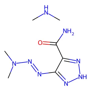 5-(dimethylaminodiazenyl)-2H-triazole-4-carboxamide;N-methylmethanamine structure