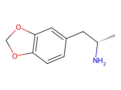 (+)-3,4-(Methylenedioxy)amphetamine structure