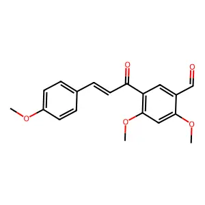2,4-dimethoxy-5-[3-(4-methoxyphenyl)prop-2-enoyl]benzaldehyde structure