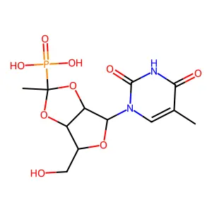 Uridine, 5-methyl-2',3'-O-(1-phosphonoethylidene)- (9CI) structure