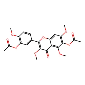 5-(6-Acetyloxy-3,5,7-trimethoxy-4-oxochromen-2-yl)-2-methoxyphenyl acetate structure