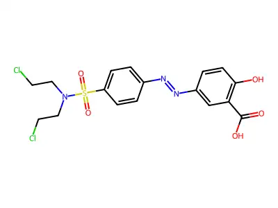5-[[4-[Bis(2-chloroethyl)sulfamoyl]phenyl]diazenyl]-2-hydroxybenzoic acid structure