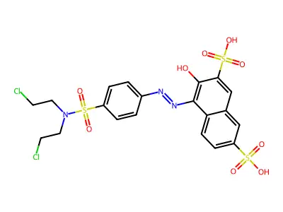 (4Z)-4-[[4-[bis(2-chloroethyl)sulfamoyl]phenyl]hydrazinylide structure