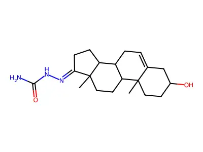 2-(3-Hydroxyandrost-5-en-17-ylidene)hydrazine-1-carboxamide structure