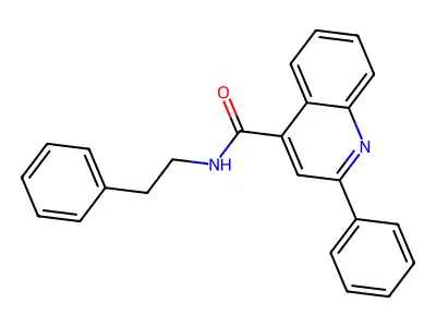 N-phenethyl-2-phenylquinoline-4-carboxamide structure