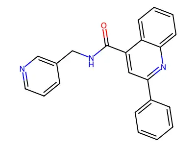 2-phenyl-N-(pyridin-3-ylmethyl)quinoline-4-carboxamide structure