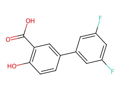 3',5'-Difluoro-4-hydroxy[1,1'-biphenyl]-3-carboxylic acid structure