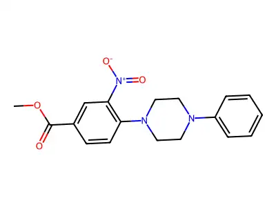 Methyl 3-nitro-4-(4-phenylpiperazin-1-yl)benzoate structure