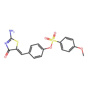 [4-[(Z)-(2-amino-4-oxo-1,3-thiazol-5-ylidene)methyl]phenyl] 4-methoxybenzenesulfonate structure