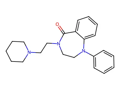 5H-1,4-Benzodiazepin-5-one, 1,2,3,4-tetrahydro-4-(2-piperidinoethyl)- structure