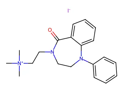 Ammonium, (2-(5-oxo-1-phenyl-1,2,3,4-tetrahydro-5H-1,4-benzodiazepin-4-yl)ethyl)trimethyl-iodide structure