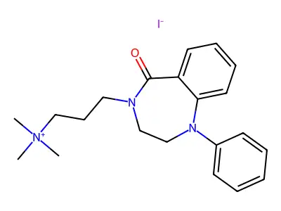Ammonium, (3-(5-oxo-1-phenyl-1,2,3,4-tetrahydro-5H-1,4-benzodiazepin-4-yl)propyl)trimethyl-, iodide structure