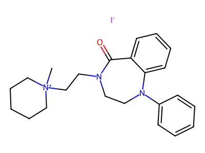 Piperidinium, 1-methyl-1-(2-(5-oxo-1-phenyl-1,2,3,4-tetrahydro-5H-1,4-benzodiazepin-4-yl)ethyl)-, iodide structure
