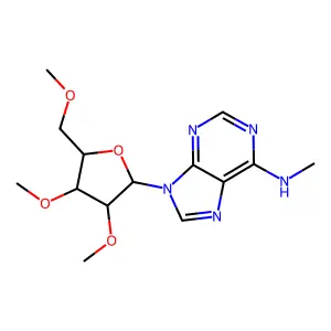 9-[3,4-dimethoxy-5-(methoxymethyl)oxolan-2-yl]-N-methylpurin-6-amine structure