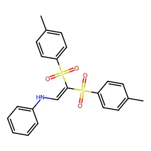 N-{2,2-bis[(4-methylphenyl)sulfonyl]ethenyl}aniline structure
