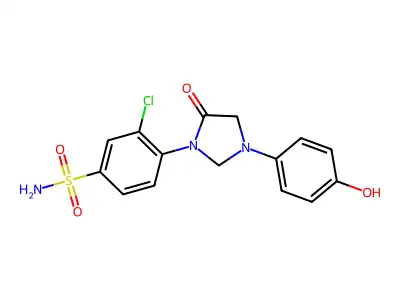 Benzenesulfonamide, 3-chloro-4-(3-(4-hydroxyphenyl)-5-oxo-1-imidazolidinyl)- structure