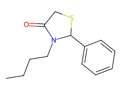 4-Thiazolidinone, 3-butyl-2-phenyl- structure