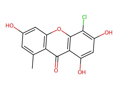 Chloronorlichexanthone structure