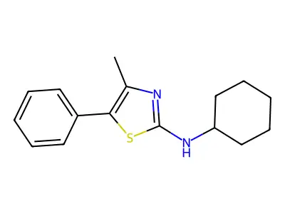 N-cyclohexyl-4-methyl-5-phenyl-1,3-thiazol-2-amine structure