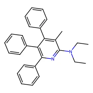 N,N-diethyl-3-methyl-4,5,6-triphenylpyridin-2-amine structure