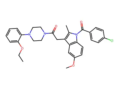 2-[1-(4-chlorobenzoyl)-5-methoxy-2-methylindol-3-yl]-1-[4-(2-ethoxyphenyl)piperazin-1-yl]ethanone structure