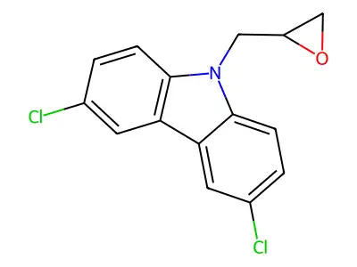 3,6-dichloro-9-(oxiran-2-ylmethyl)-9H-carbazole structure