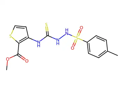 methyl 3-({[(4-methylphenyl)hydrazinesulfonyl]methanethioyl}amino)thiophene-2-carboxylate structure