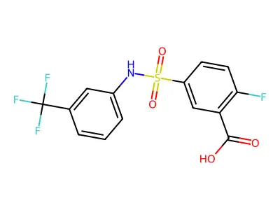 2-fluoro-5-[[3-(trifluoromethyl)phenyl]sulfamoyl]benzoic Acid structure