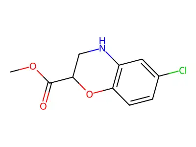 Methyl 6-chloro-3,4-dihydro-2H-benzo[b][1,4]oxazine-2-carboxylate structure