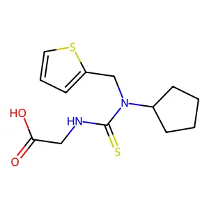 ({[Cyclopentyl(thien-2-ylmethyl)amino]-carbonothioyl}amino)acetic acid structure