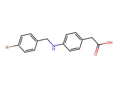 {4-[(4-Bromobenzyl)amino]phenyl}acetic acid structure