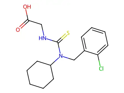 ({[(2-Chlorobenzyl)(cyclohexyl)amino]-carbonothioyl}amino)acetic acid structure