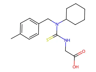 ({[Cyclohexyl(4-methylbenzyl)amino]-carbonothioyl}amino)acetic acid structure