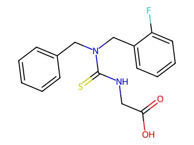 N-((((2-Fluorophenyl)methyl)(phenylmethyl)amino)thioxomethyl)glycine structure