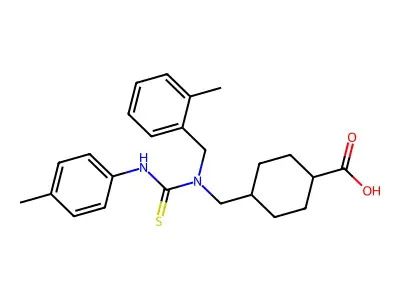 4-({[(4-METHYLPHENYL)CARBAMOTHIOYL][(2-METHYLPHENYL)METHYL]AMINO}METHYL)CYCLOHEXANE-1-CARBOXYLIC ACID structure