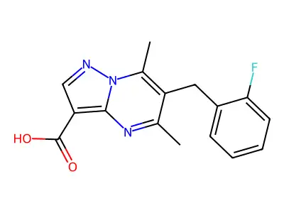 6-(2-Fluorobenzyl)-5,7-dimethylpyrazolo[1,5-a]pyrimidine-3-carboxylic acid structure