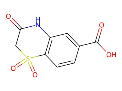 3-Oxo-3,4-dihydro-2H-benzo[b][1,4]thiazine-6-carboxylic acid 1,1-dioxide structure