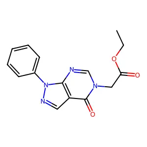 ethyl 2-(4-oxo-1-phenyl-1H-pyrazolo[3,4-d]pyrimidin-5(4H)-yl)acetate structure